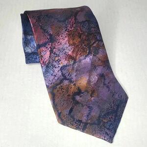 Wembley Vintage Men's Necktie Purple Abstract Watercolor Splash Print Tie